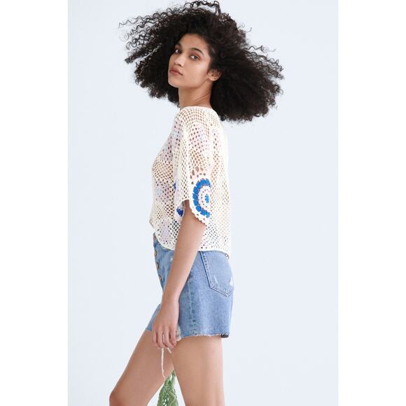 NWT ZARA RIPPED DENIM SHORTS - Picture 5 of 15